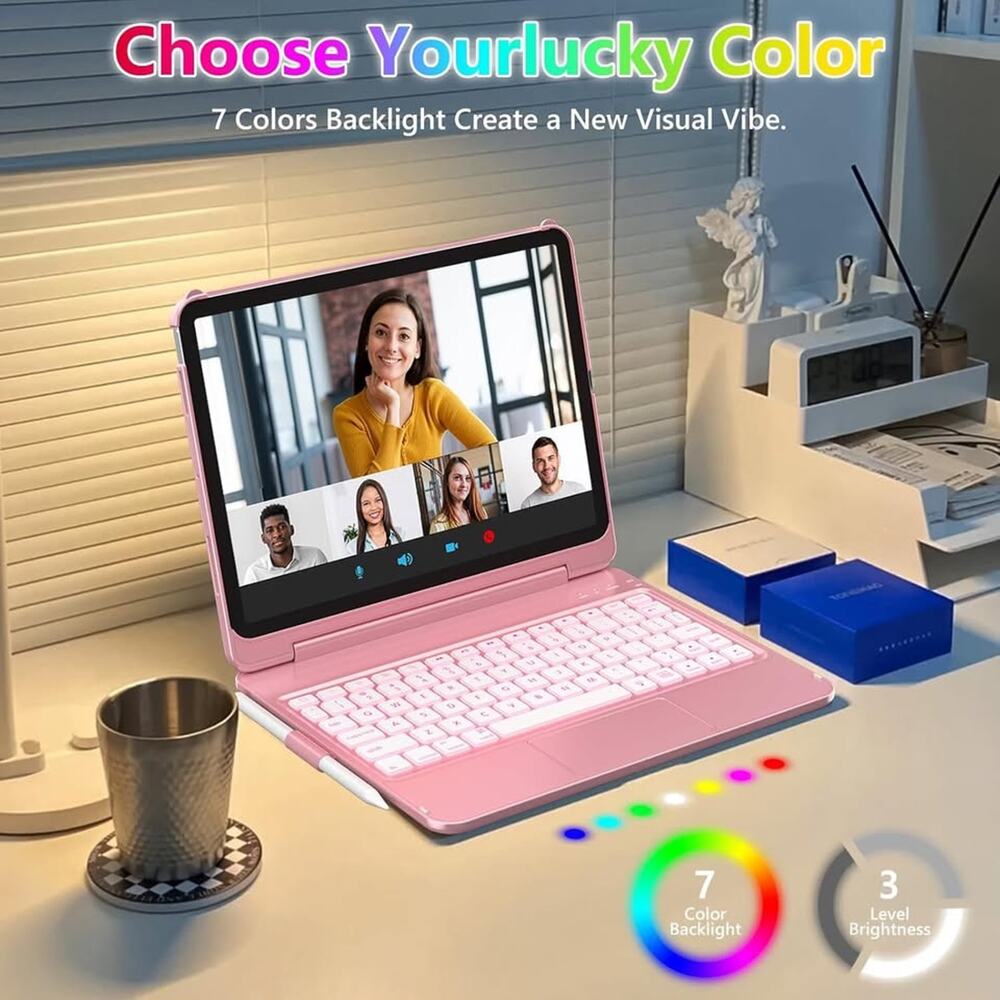 FUWANG Touch For IPad Air 11 Inch Air 5th 4th Generation Case With Keyboard - On - Picture 7 of 10